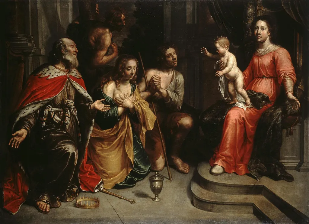 Repentant Sinners in front of the Virgin and Child, by Pieter van Lint, oil, 1630