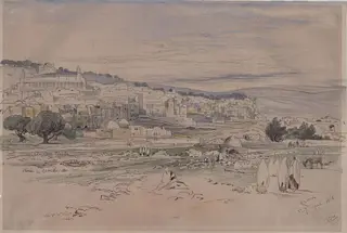 Hebron, by Edward Lear, watercolor, 6