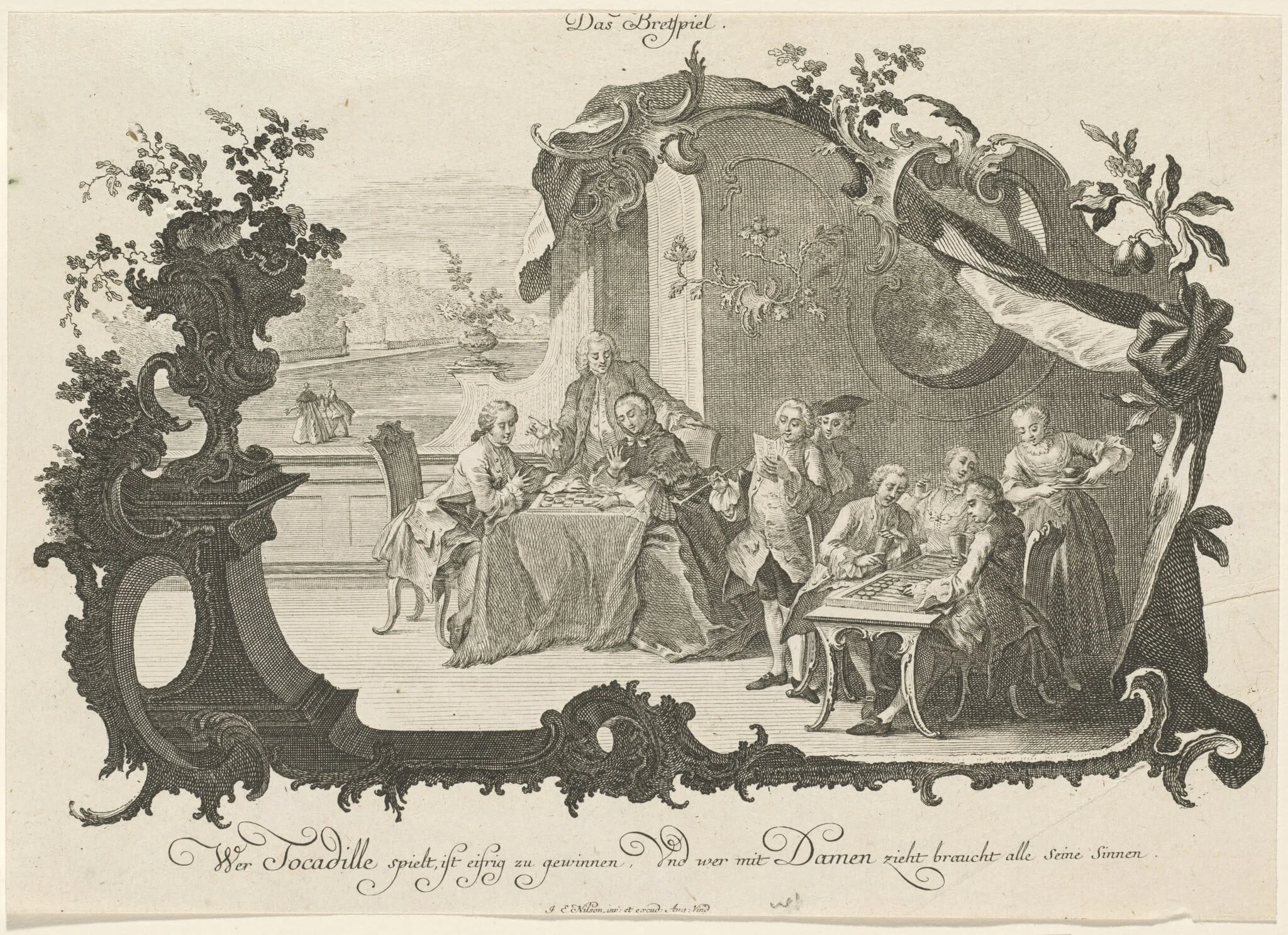 Das Bretspiel (Ladies and Gentlemen Playing Board Games), detail