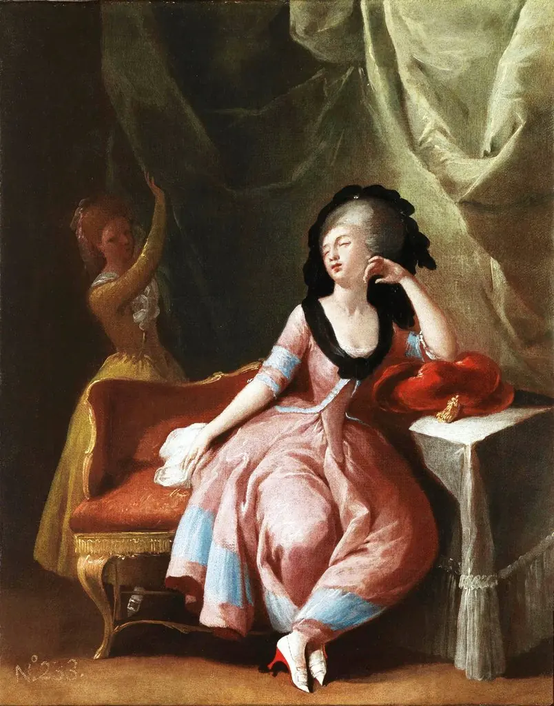 Seated Woman, by José Camarón y Bonanat, oil, 1793