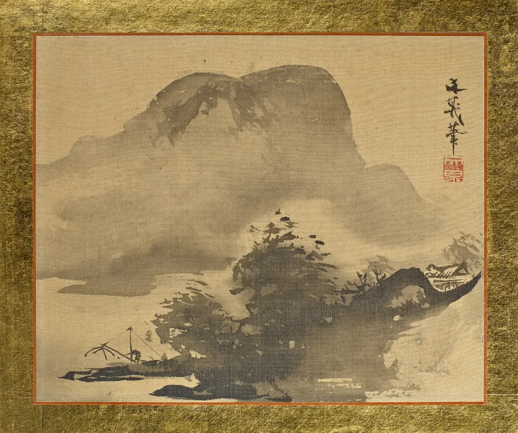 Mountains and Woods in Silhouette, by Tani Bunchō, unspecified, 1815
