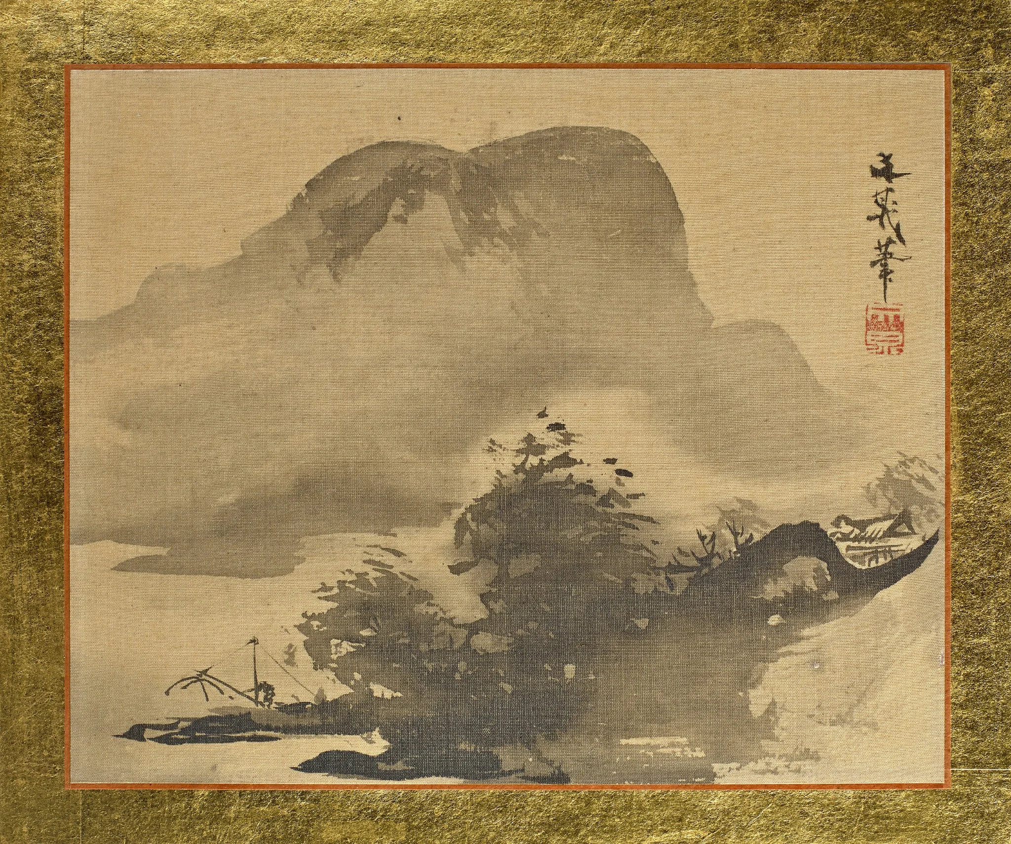 Mountains and Woods in Silhouette, detail