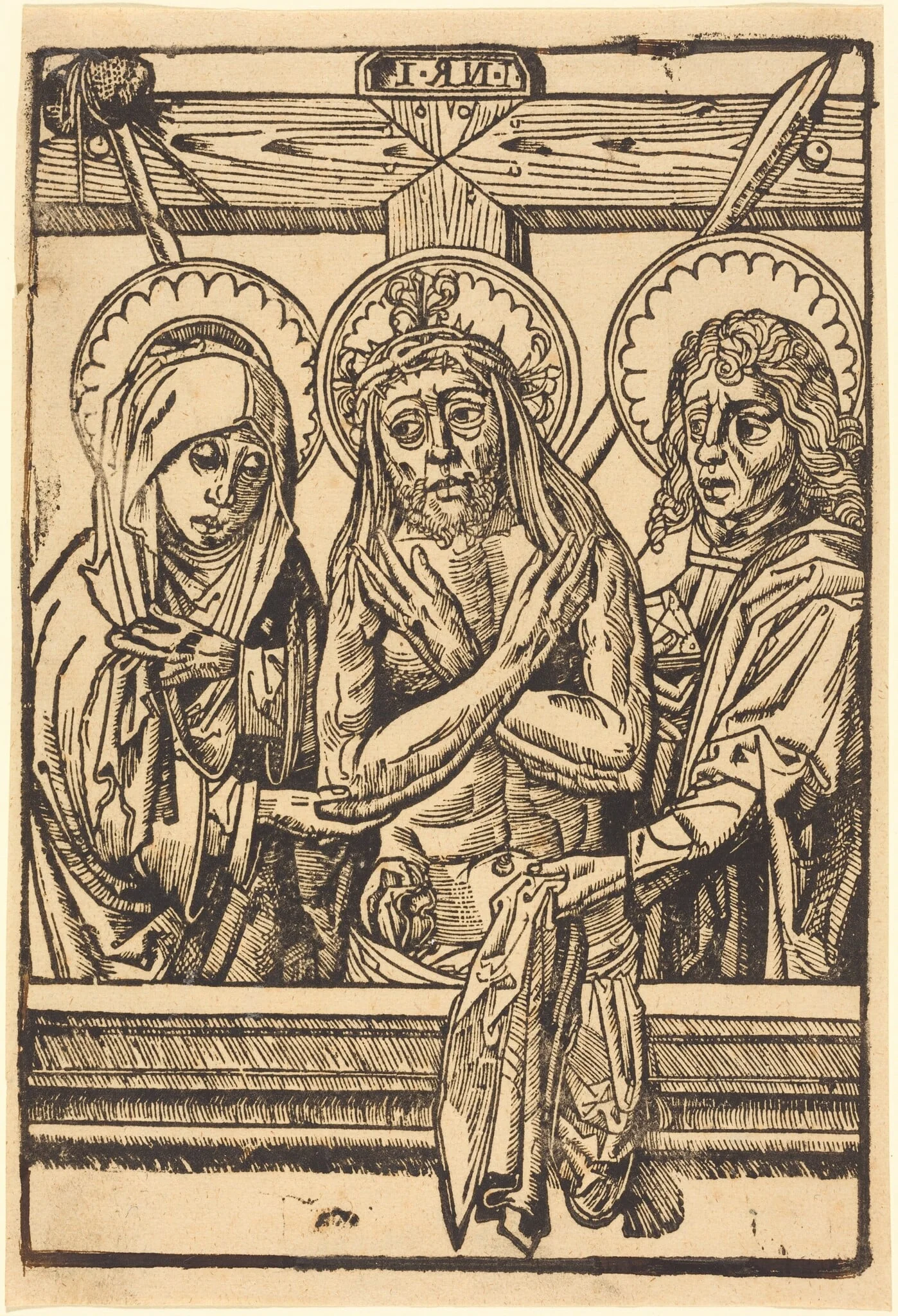 Christ between Maria and John, detail