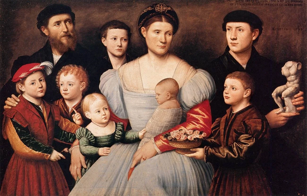 Portrait of Arrigo Licinio and His Family, detail