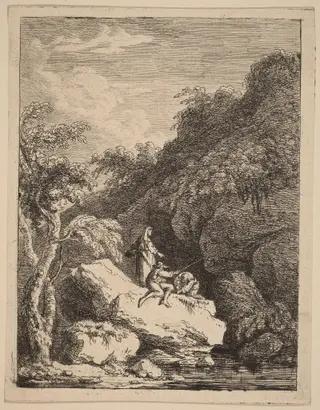 The Outskirts of Florence, on the Way to Rome, by Franz Edmund Weirotter, ink, 1764