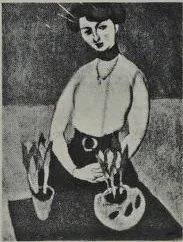 Girl with Tulips, detail