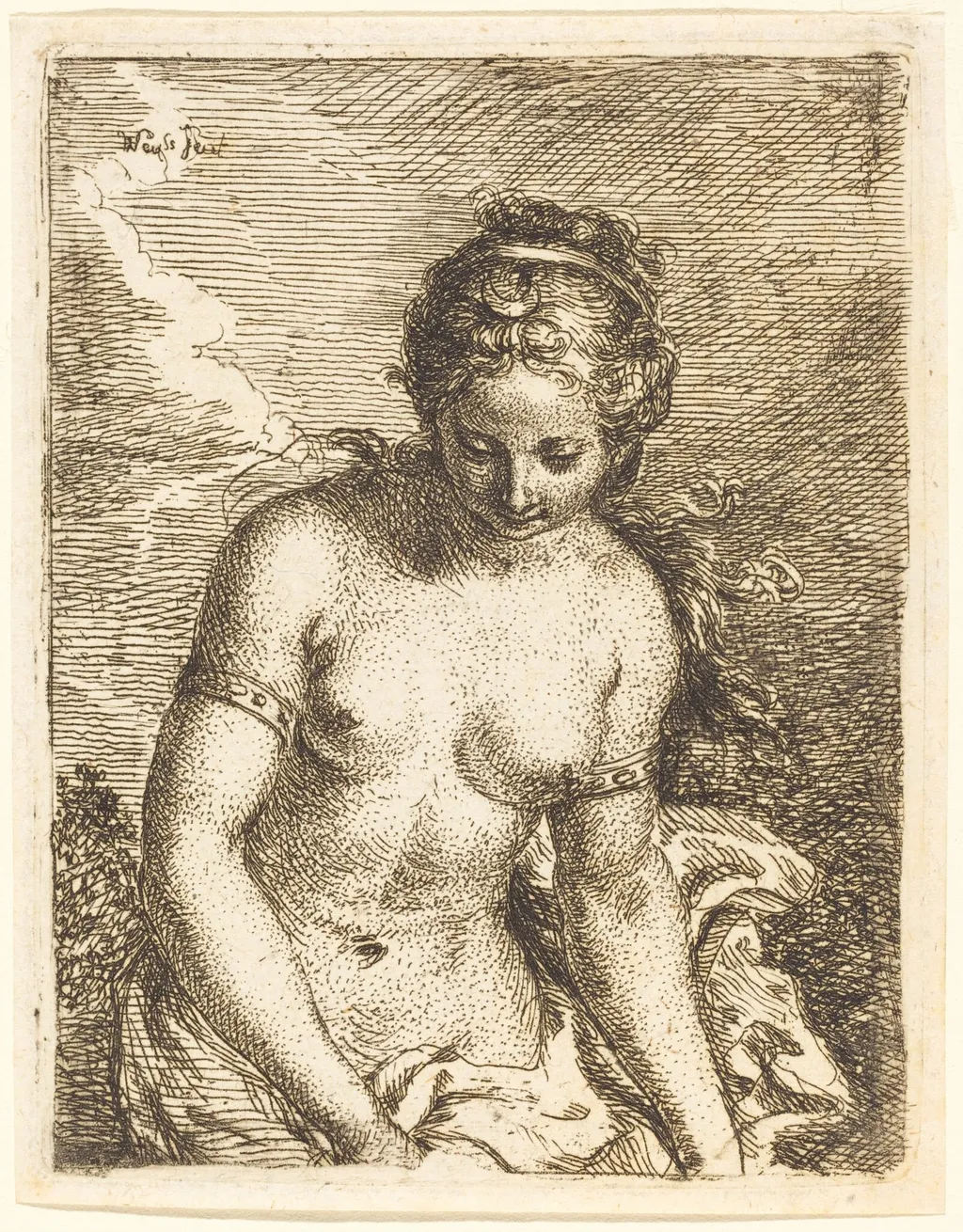 Diana, by Bartholomäus Ignaz Weiss, ink, 1777