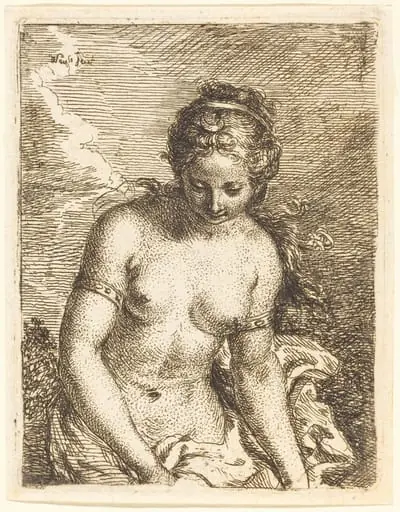 Diana, by Bartholomäus Ignaz Weiss, ink, 1777