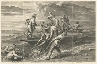 The Miraculous Draught of Fishes, by Schelte Adams Bolswert, ink, 1622