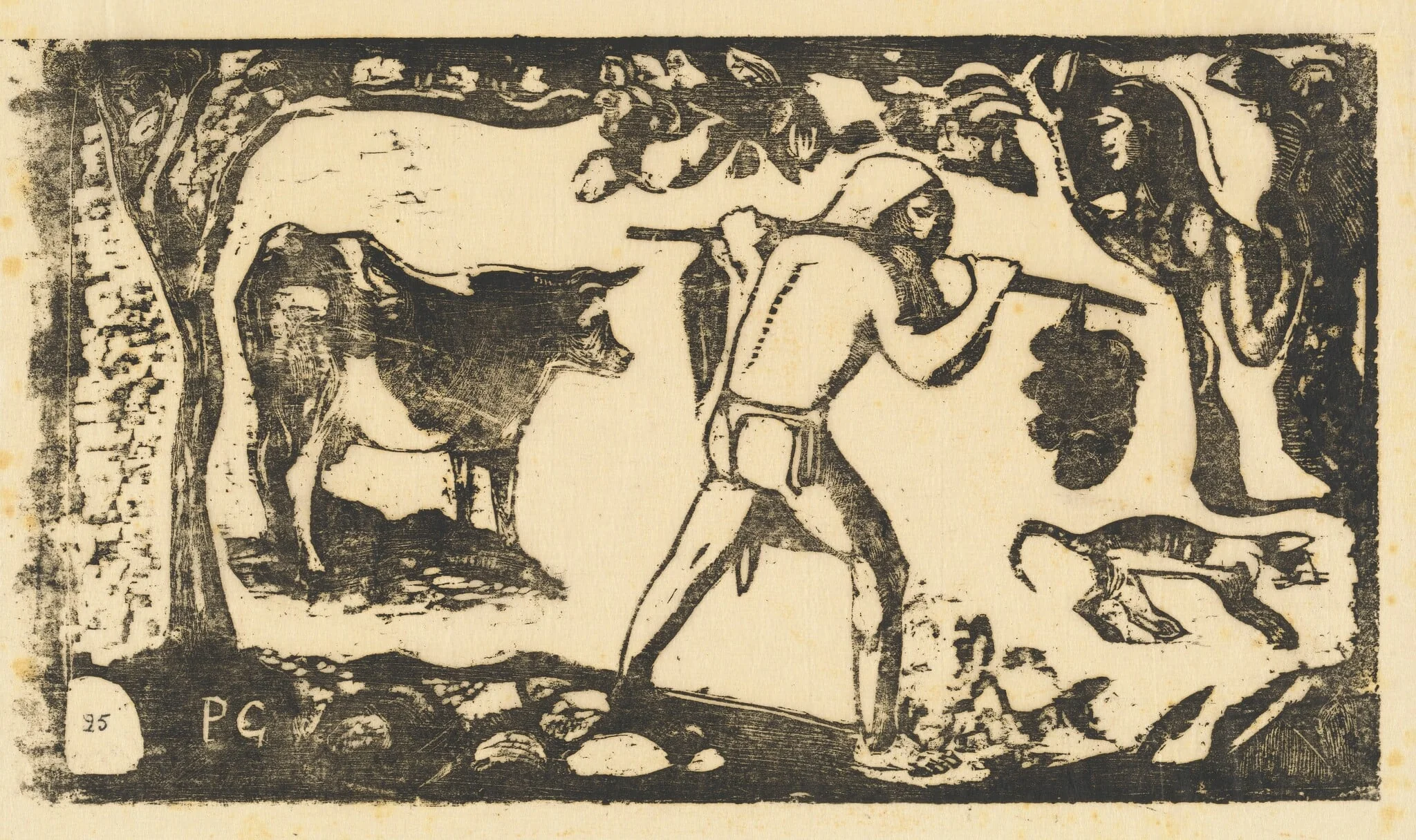 Tahitian Carrying Bananas (Le porteur de fei), detail