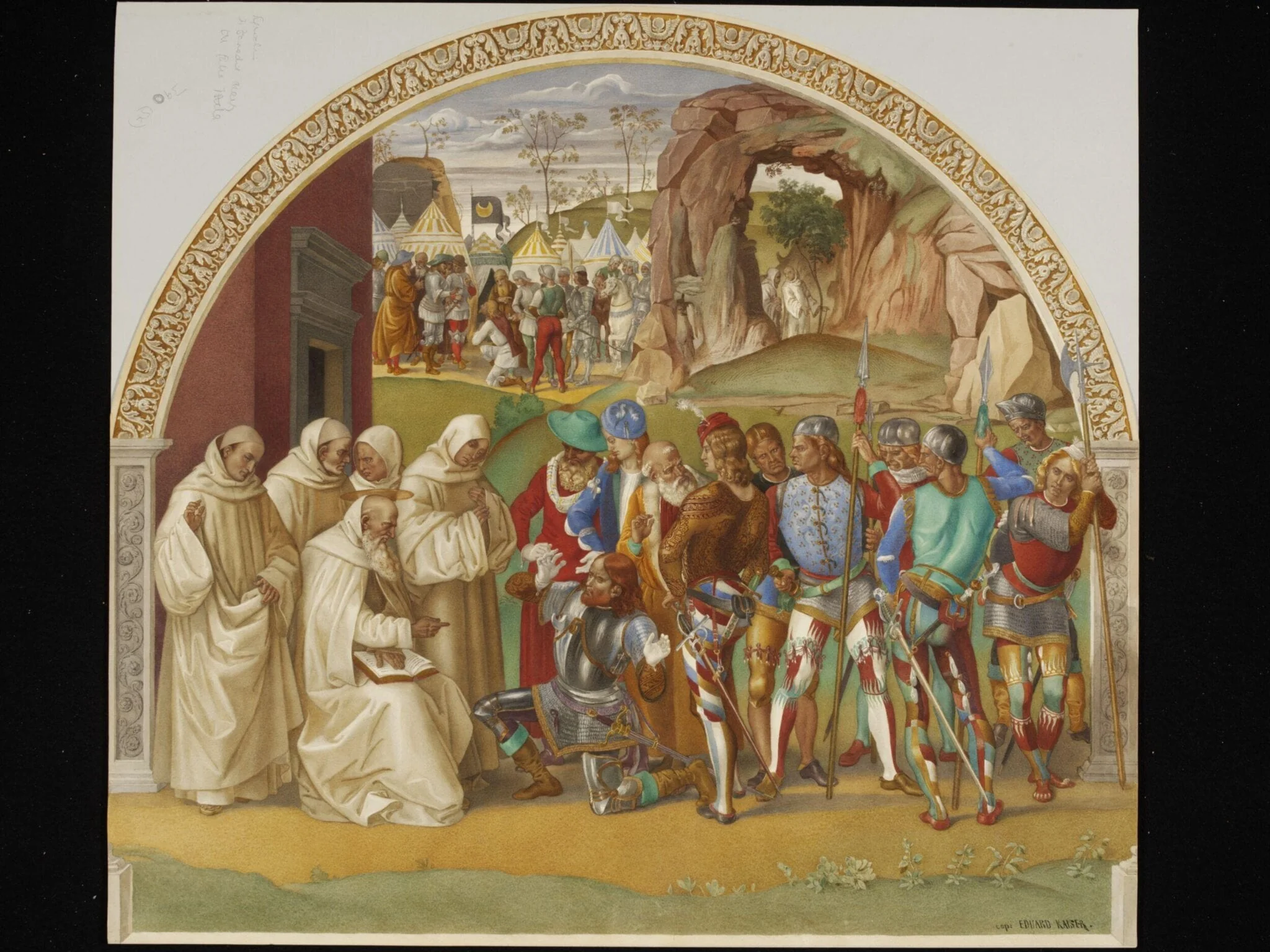 St Benedict and the False King Totila, detail