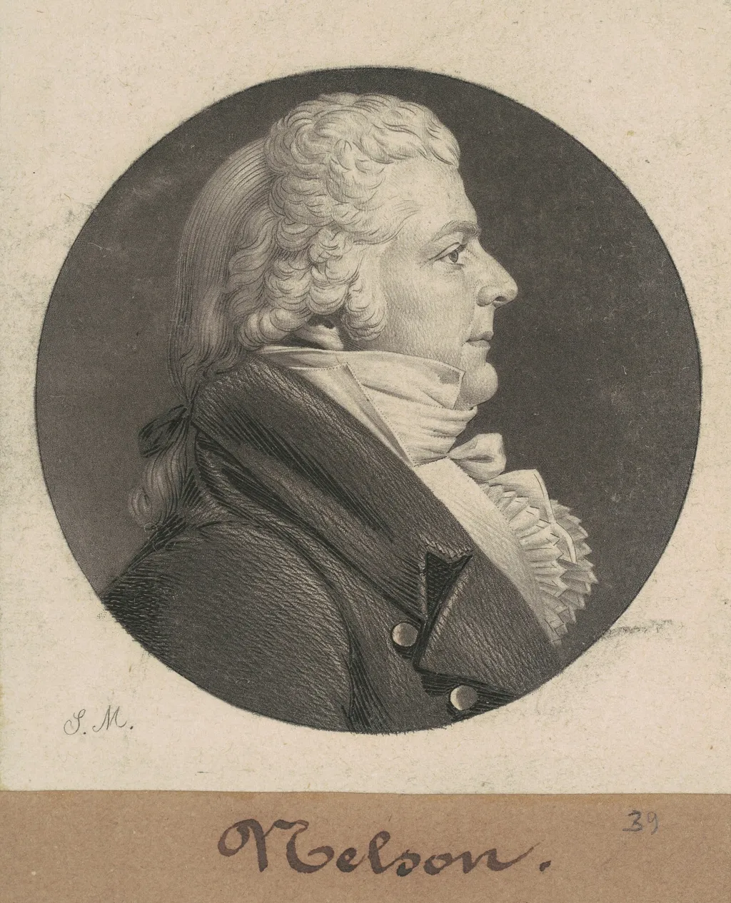 Hugh Nelson, by Charles B. J. Févret de Saint-Mémin, ink, 1808