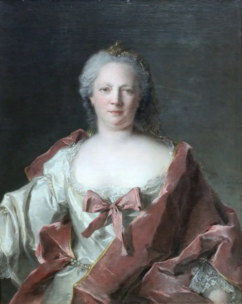 Portrait of Frankfurt banker's wife Anna Elisabeth Leerse, by Jean-Marc Nattier, oil, 1749