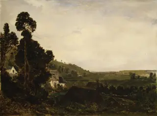 An Old Chapel in a Valley, by Théodore Rousseau, oil, 1835