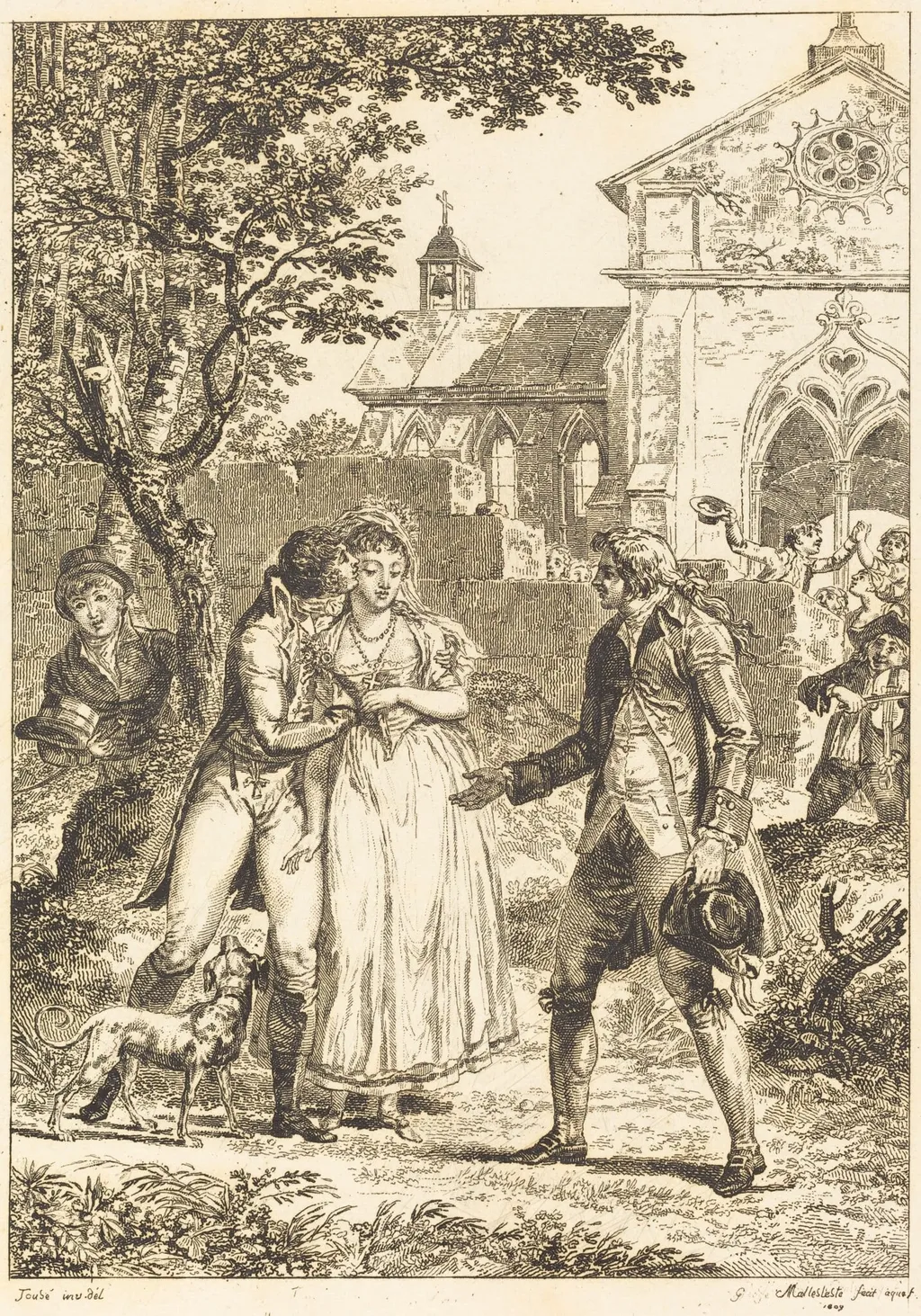 Le baiser rendu: Le baiser prete, by G. Mallesteste, ink, 1809