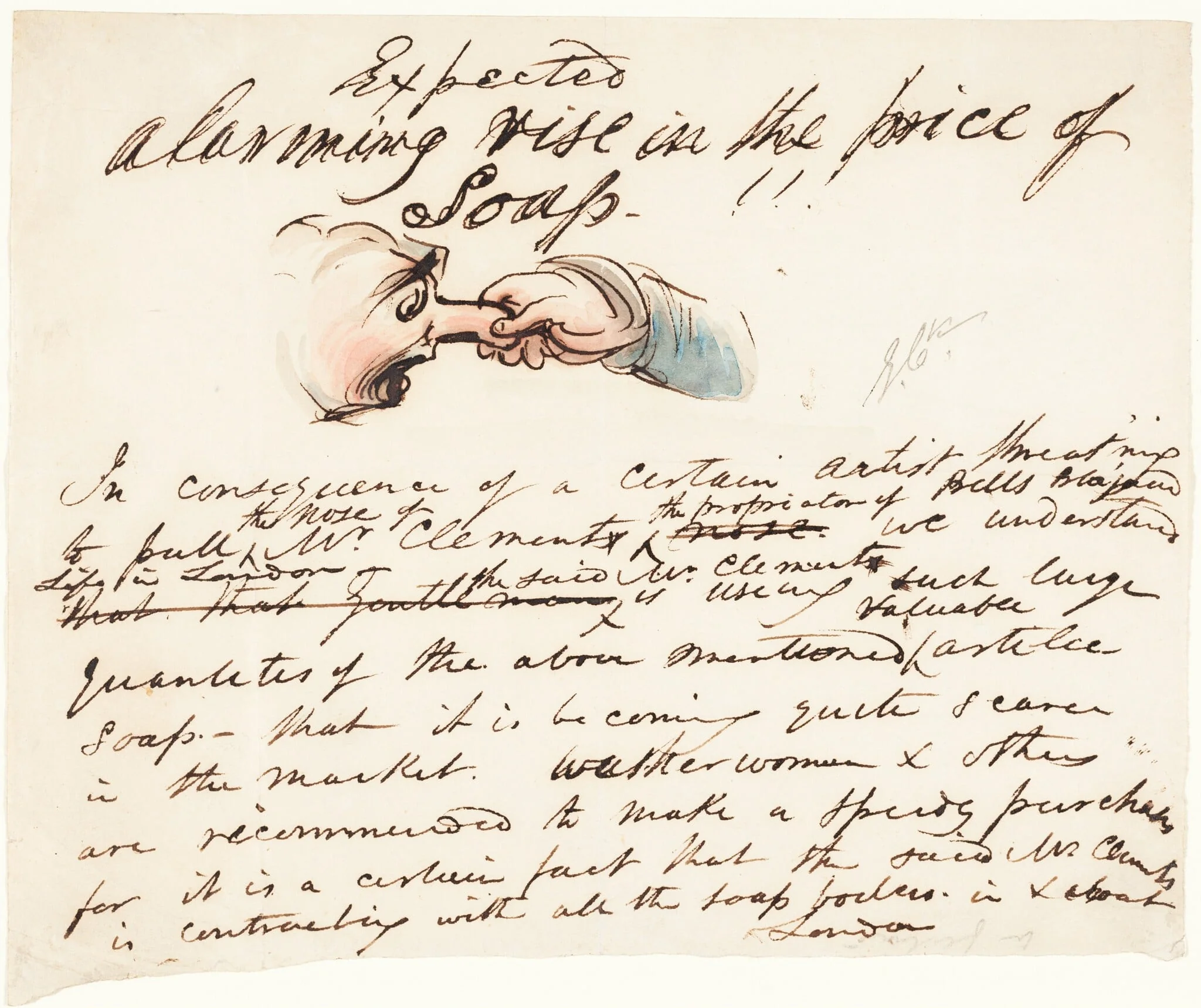 "Expected--alarming rise in the price of soap!", detail