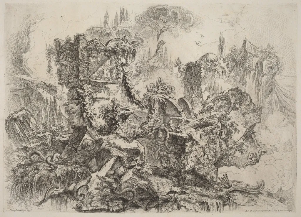 The Tomb of Nero, by Giovanni Battista Piranesi, ink, 1754