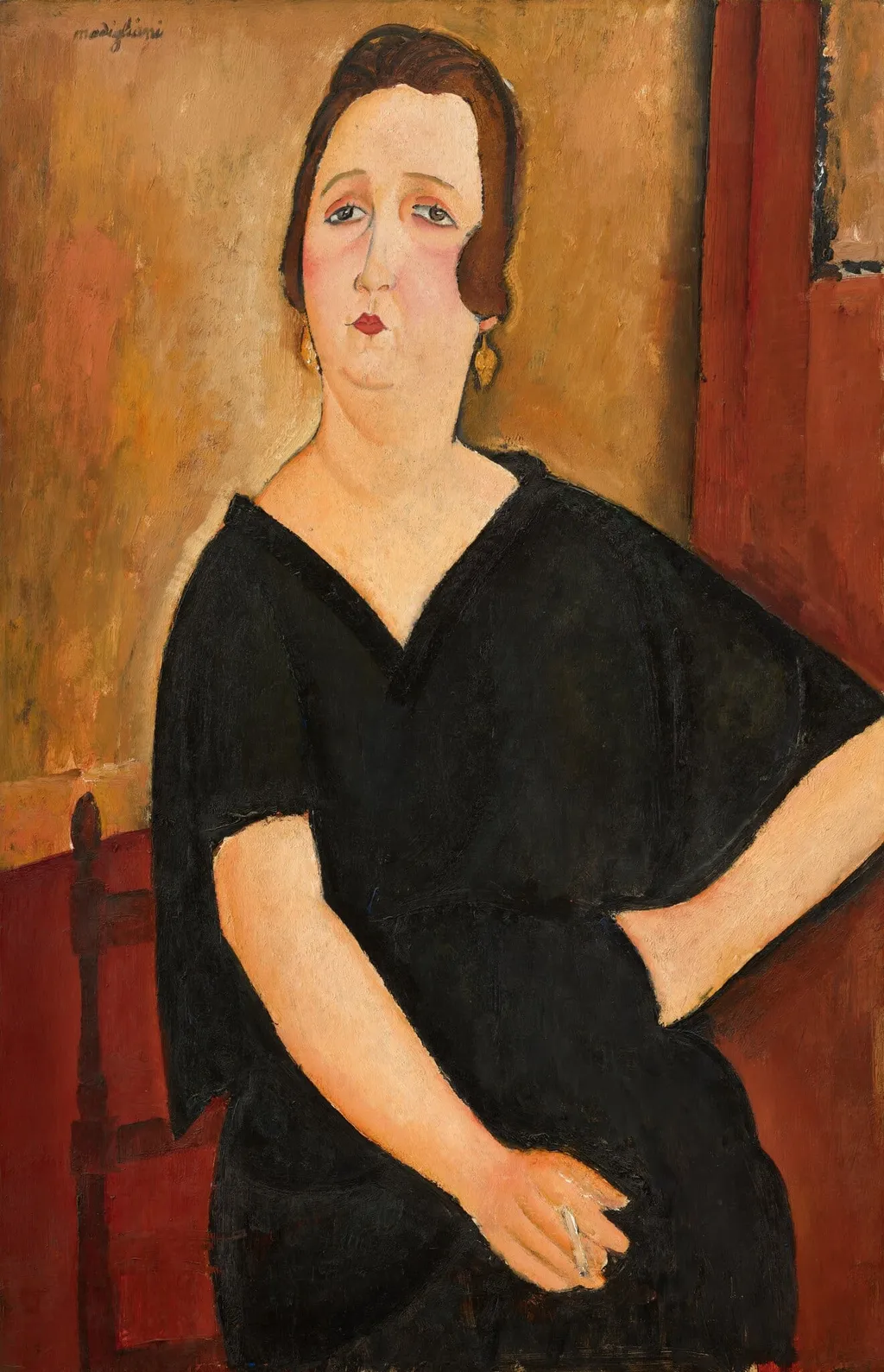 Madame Amédée (Woman with Cigarette), by Amedeo Modigliani, oil, 1918