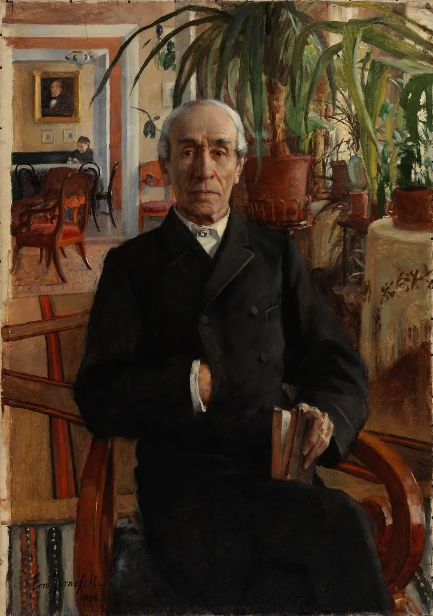 Yliopiston varakanslerin, vapaaherra Johan Philip Palménin muotokuva, detail