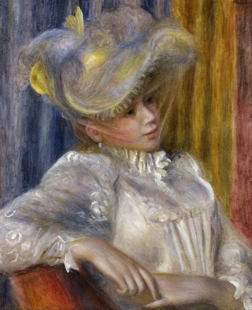 Woman with a Hat, by Auguste Renoir, oil, 1896
