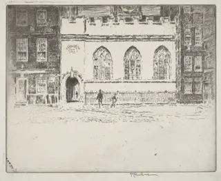 Clifford's Inn Hall, by Joseph Pennell, ink, 1907
