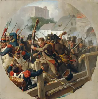 The meeting at Ebelsberg in 1806, by Karl von Blaas, oil, 1870