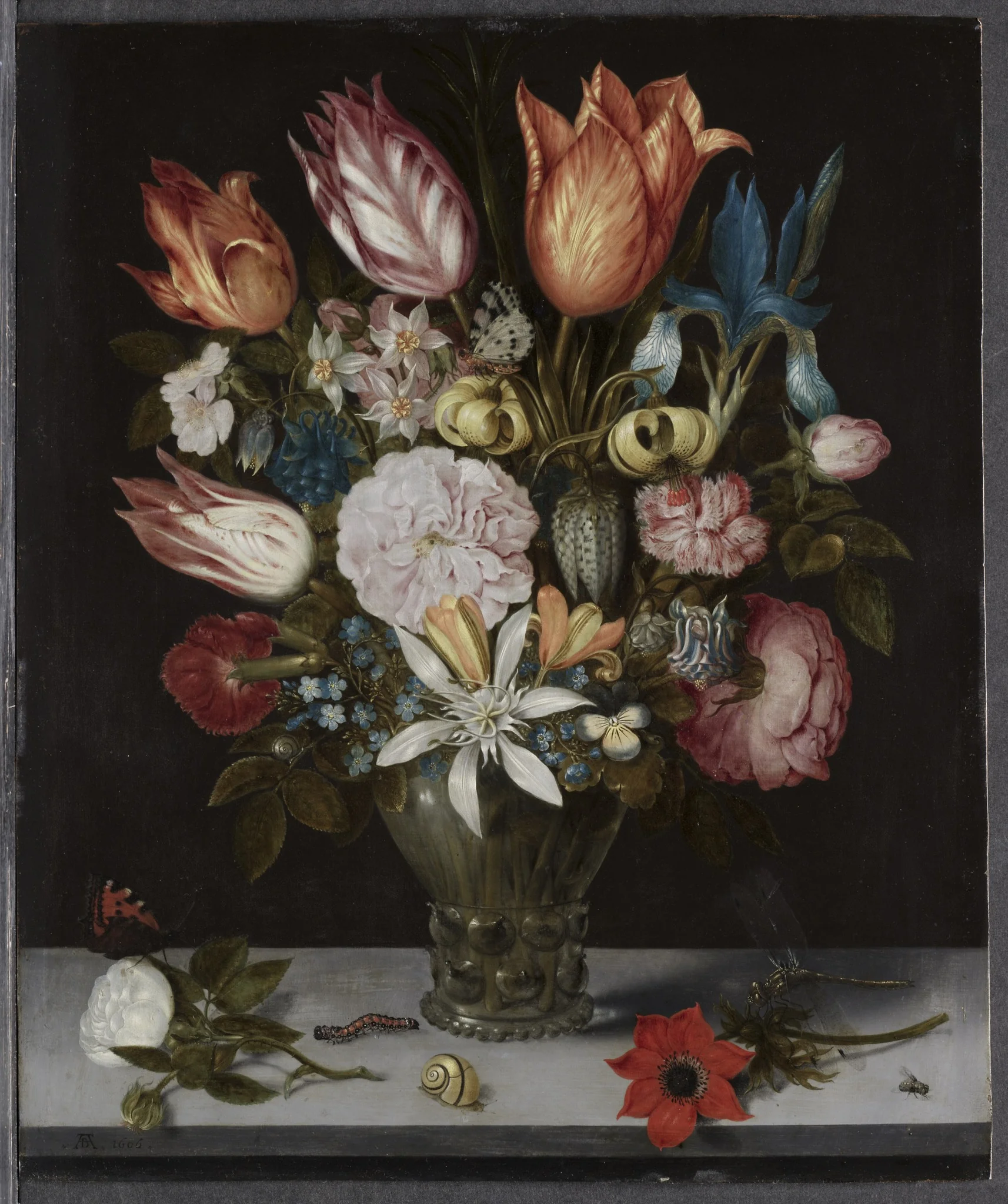 Flowers in a Glass, detail