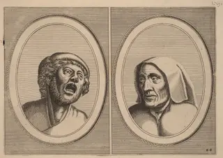 "Hansje Singh in Veldt" and "Blaeuwe Aecht", by Johannes van Doetechum the Elder, ink, 1564