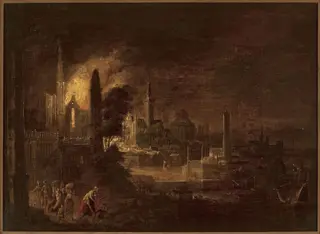 Fire of Troy, by Daniel van Heil, oil, 1644
