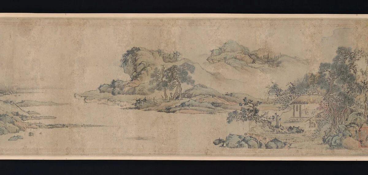 明 佚名 朱德潤 怡樂堂圖 卷|Hall of Harmony and Joy, detail