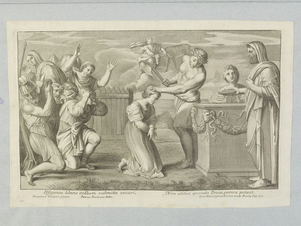 Sacrifice of Iphigenia, by Giovanni Girolamo Frezza, 1750