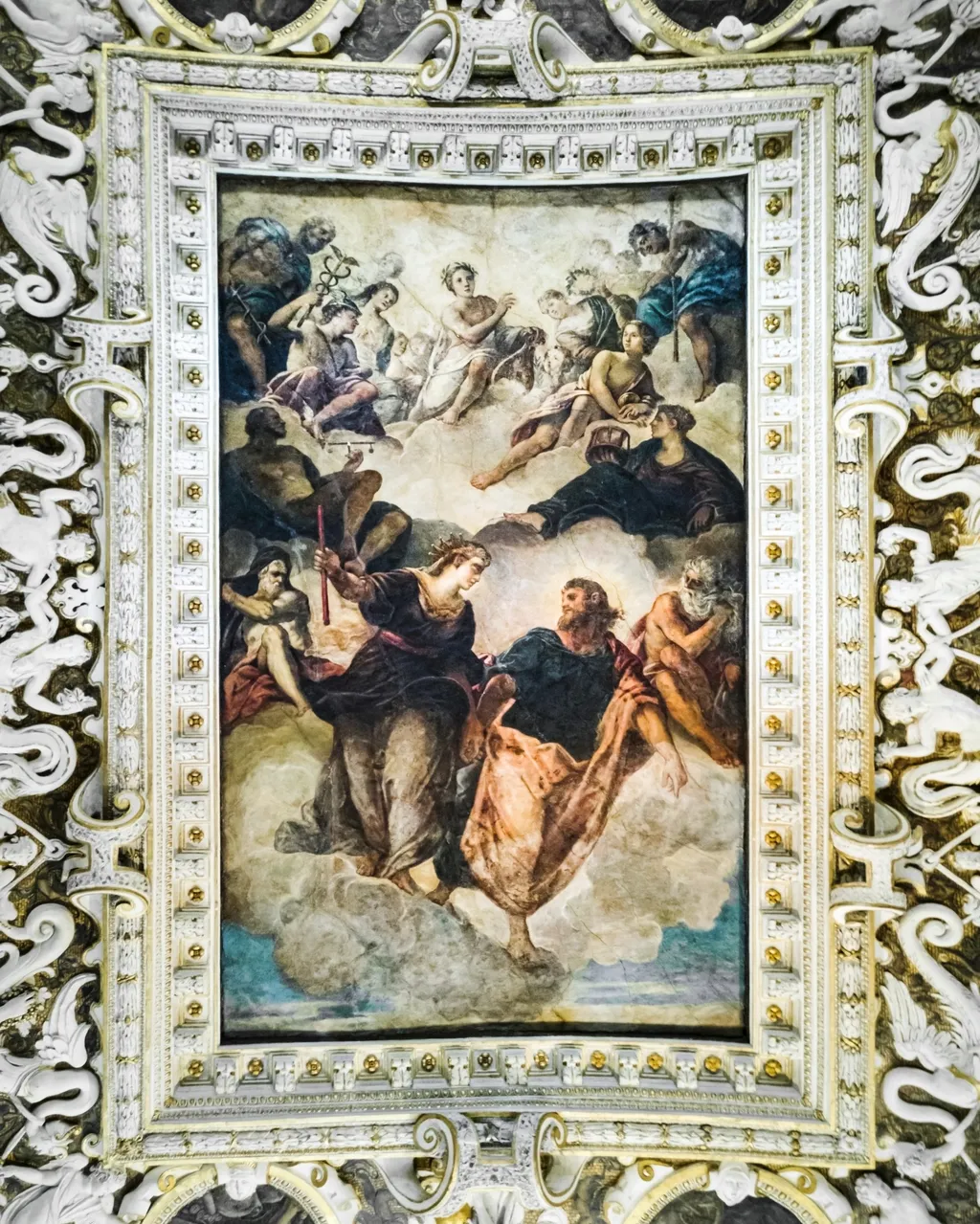 Jupiter hands over the dominion of the Adriatic to Venice, by Niccolò Bambini, fresco, 1714