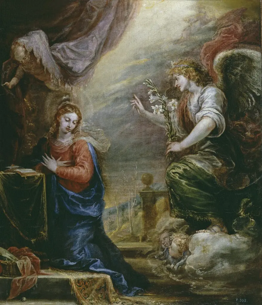 The Annunciation, by Francisco Rizi, oil, 1663