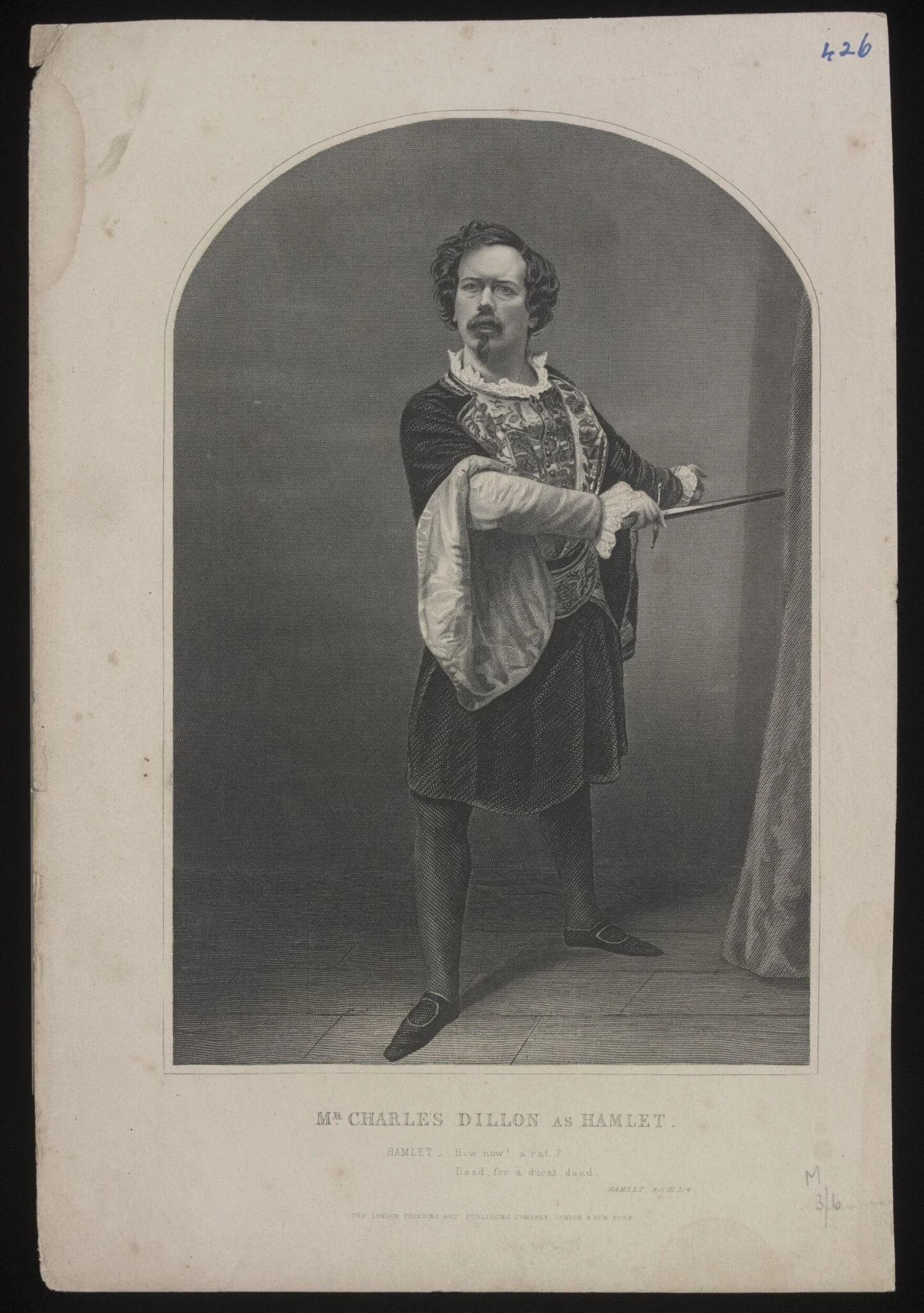 Mr Charles Dillon as Hamlet, detail