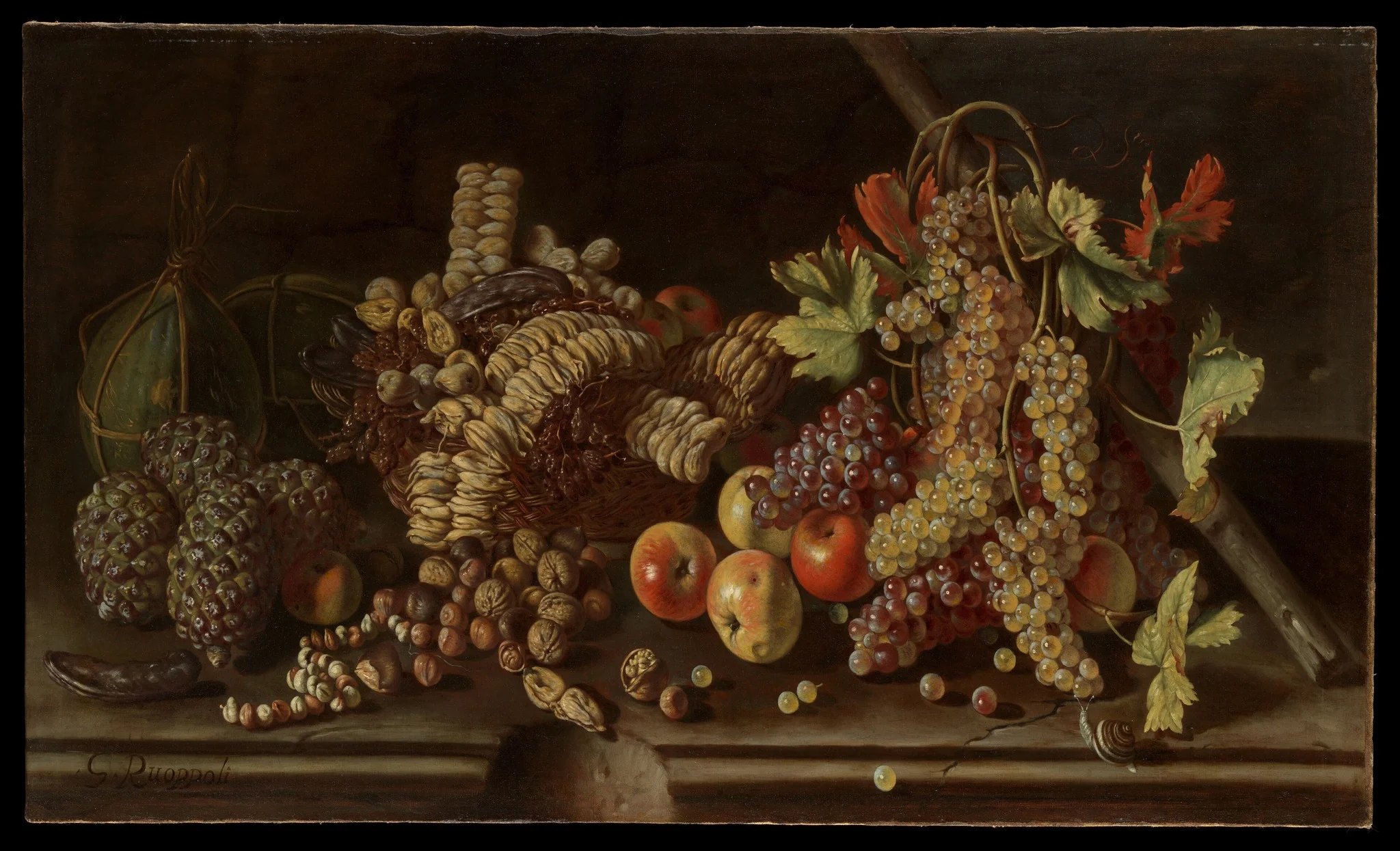 Still Life of Fruit and Nuts, detail