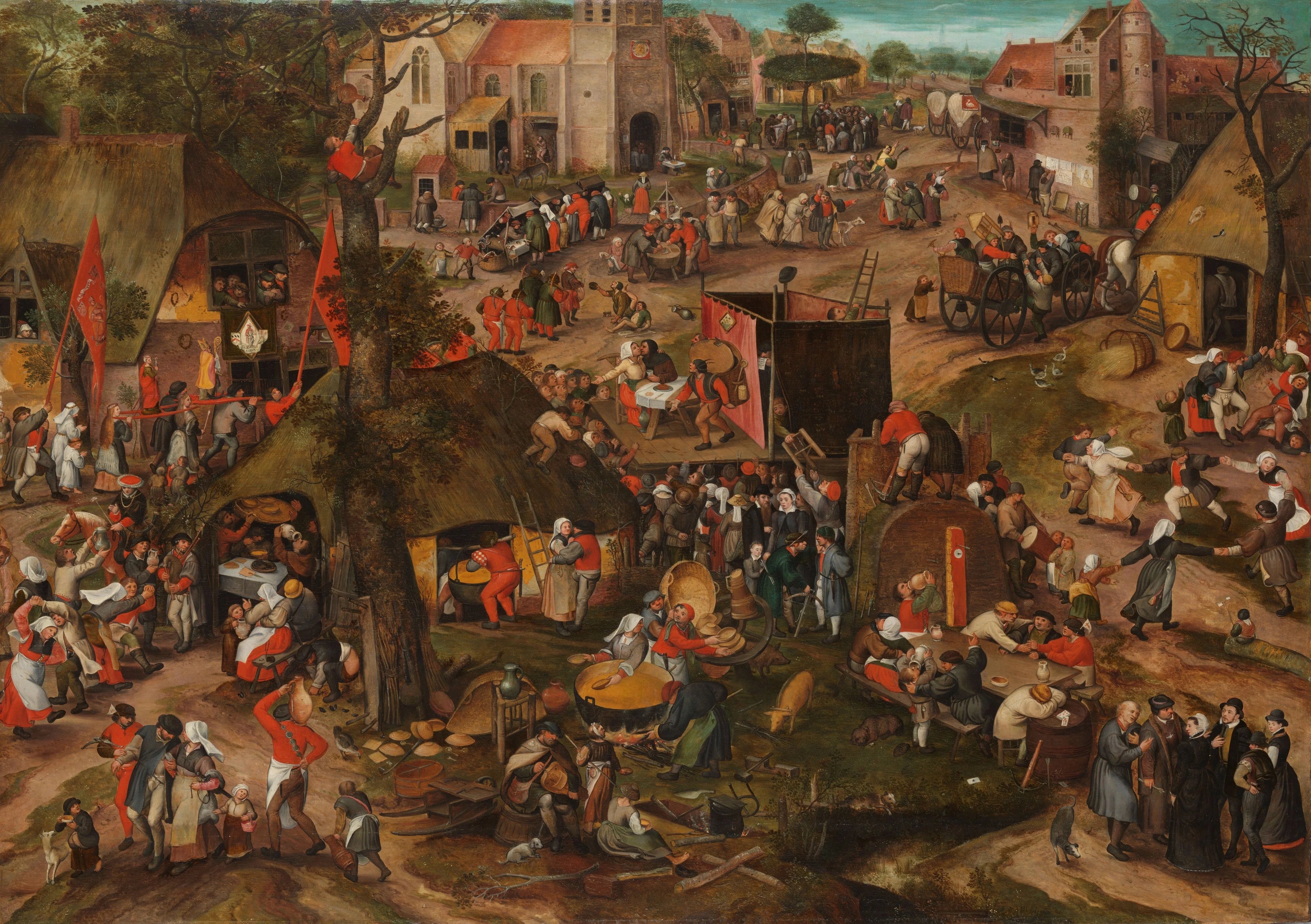 A Performance of the Farce 'Een Cluyte van Plaeyerwater' (A Clod from Plaeyerwater) at a Flemish Kermis, detail