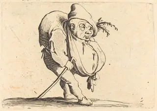 The Hunchback with a Cane, by Jacques Callot, ink, 1622