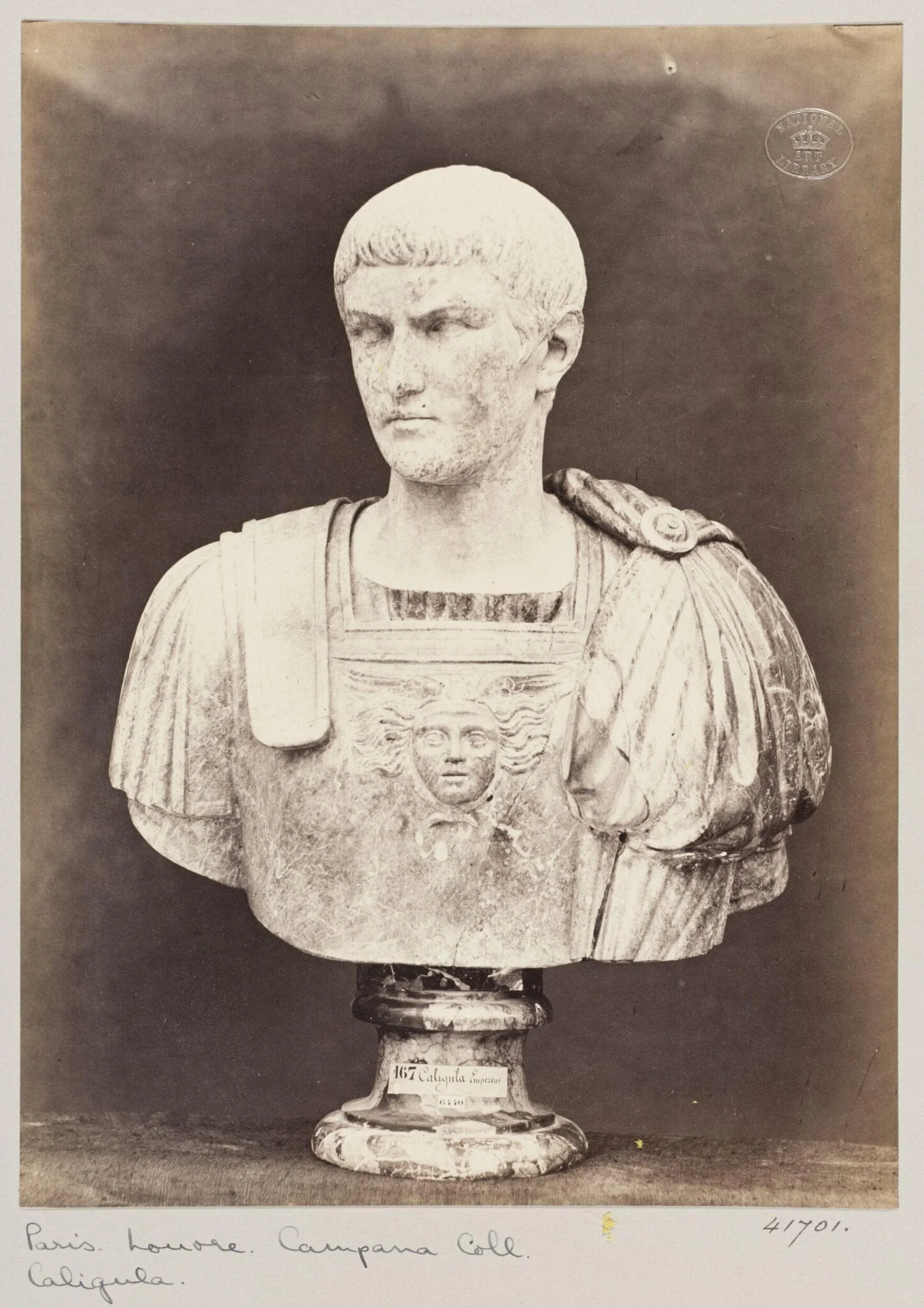 Marble bust of the Emperor of Caligula, detail