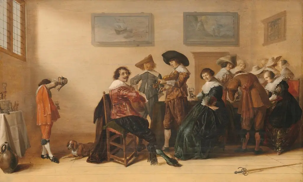 Merry company in a room, by Anthonie Palamedesz, oil, 1633
