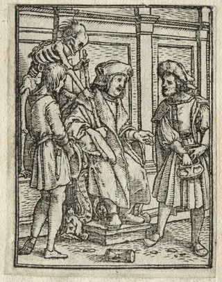 The Dance of Death:  The Judge, by Hans Holbein the Younger, 1526