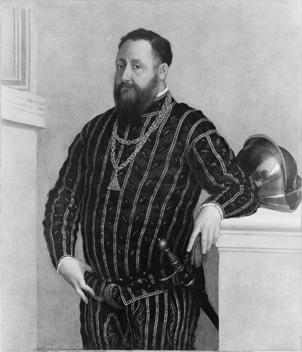 Portrait of a Man, by Giovanni Battista Moroni, oil, 1561