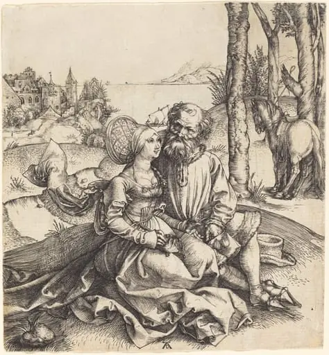The Ill-Assorted Couple, by Albrecht Dürer, ink, 1496