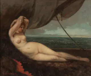 Nude Reclining by the Sea, by Gustave Courbet, oil, 1868