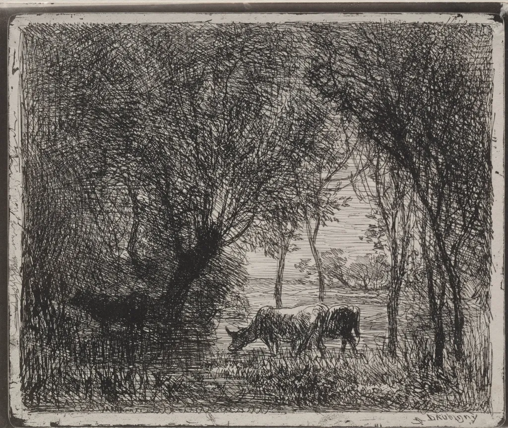 Cows in the Woods, by Charles François Daubigny, 1862
