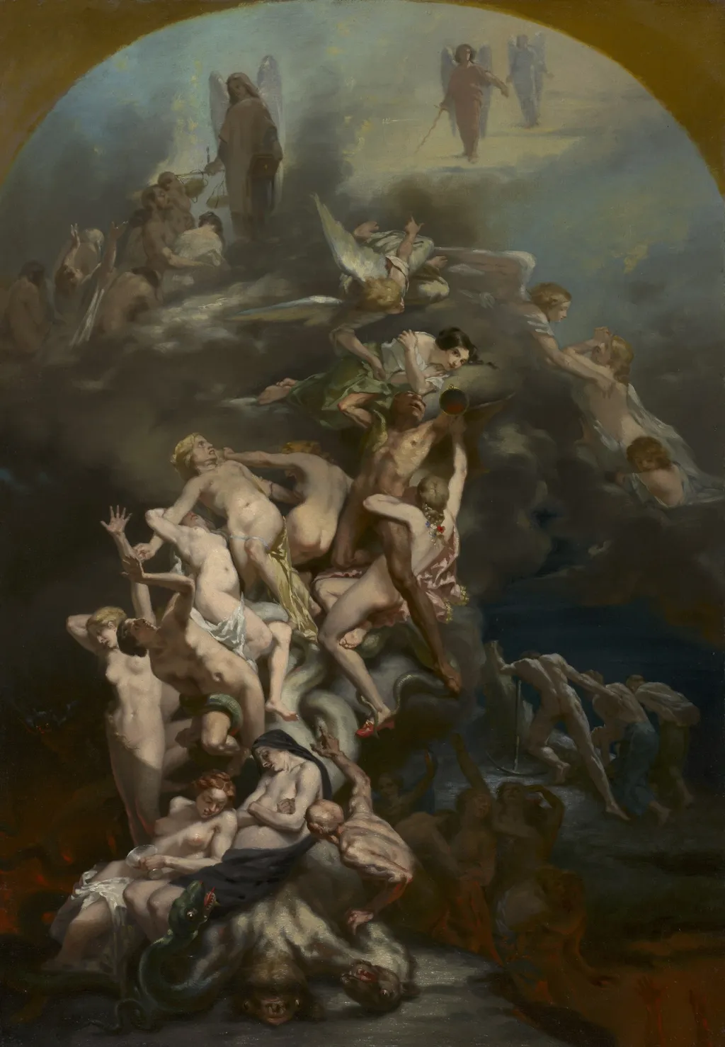 Heaven and Hell, by Octave Tassaert, oil, 1850