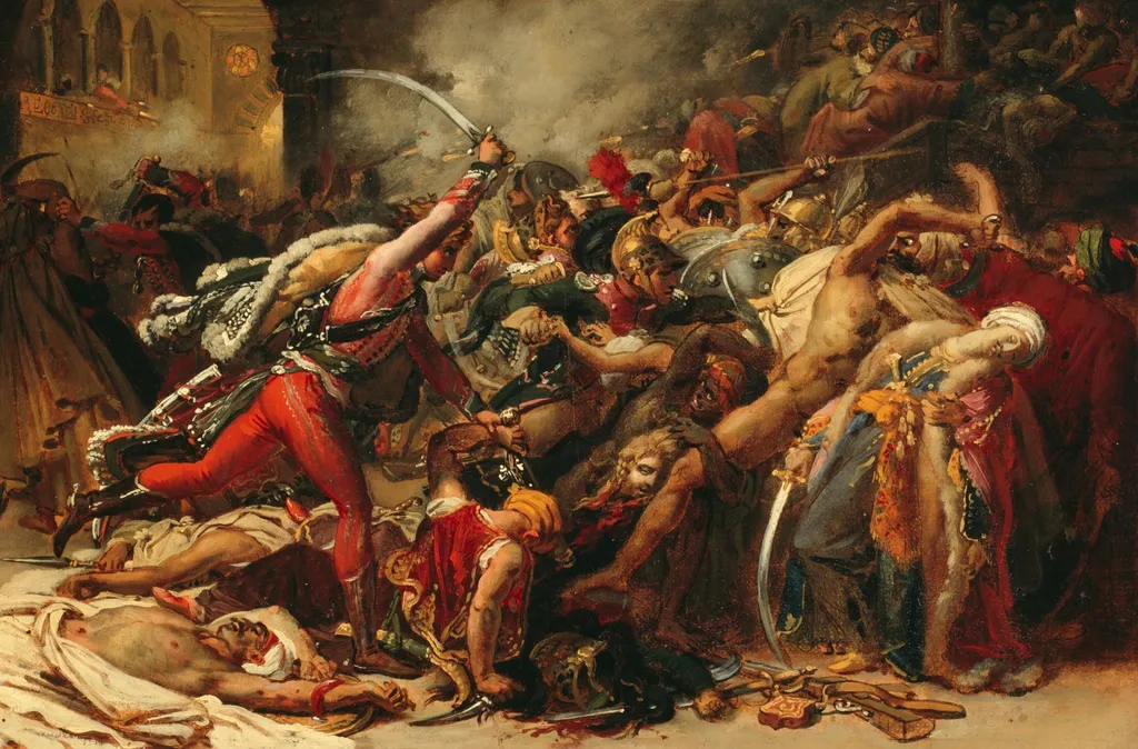 Sketch for The Revolt of Cairo, by Anne-Louis Girodet, oil, 1810