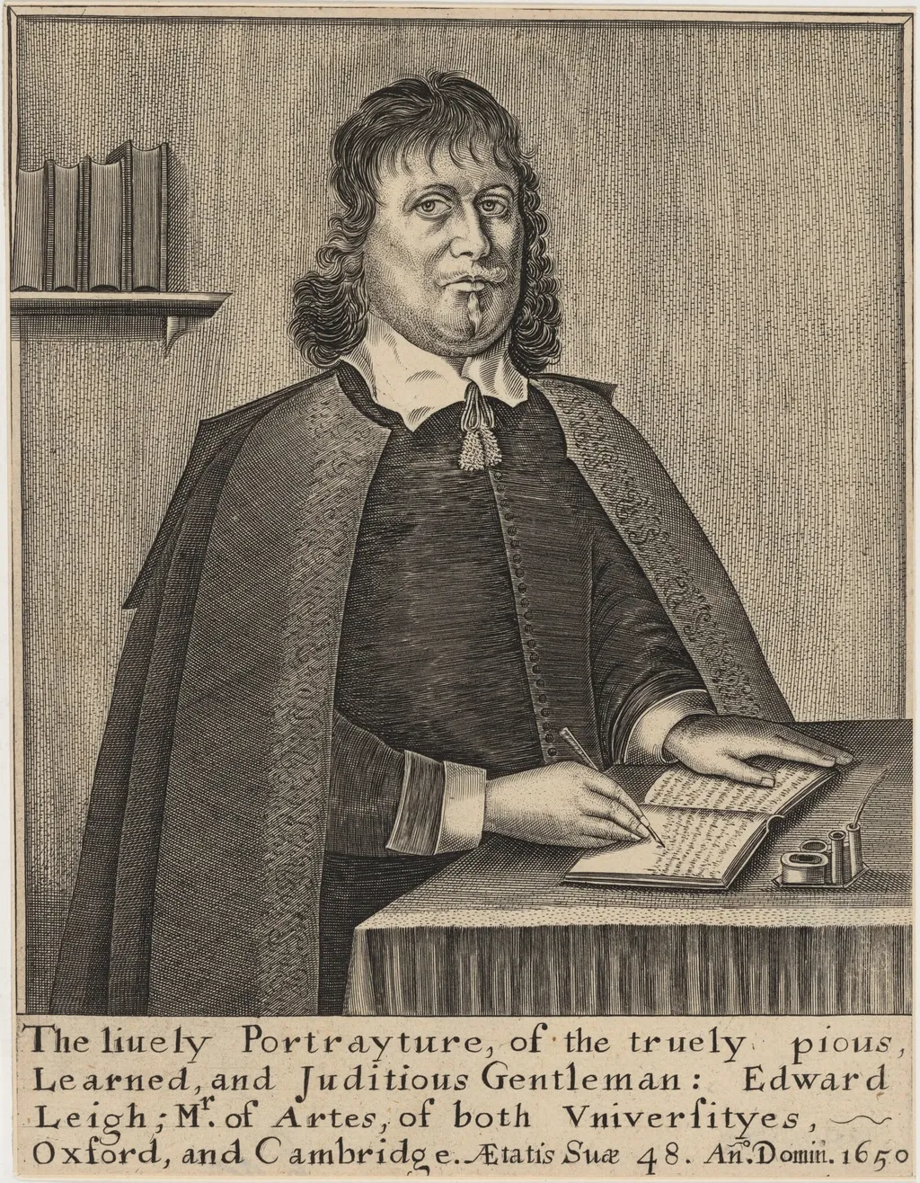 Edward Leigh, by Thomas Cross, ink, 1650