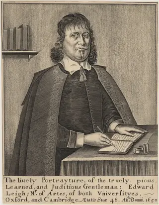 Edward Leigh, by Thomas Cross, ink, 1650