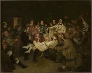 Students’ play, by Maksymilian Antoni Piotrowski, oil, 1848