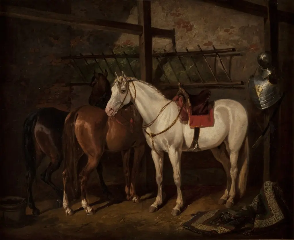 In a Stable, by Józef Brodowski the Elder, oil, 1822